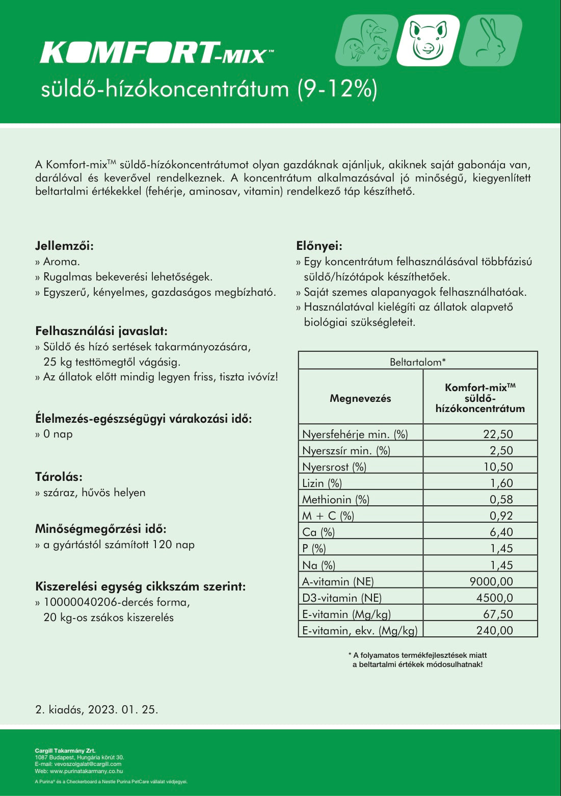 Komfort-Mix - Süldő-hízó koncentrátum 9-12%