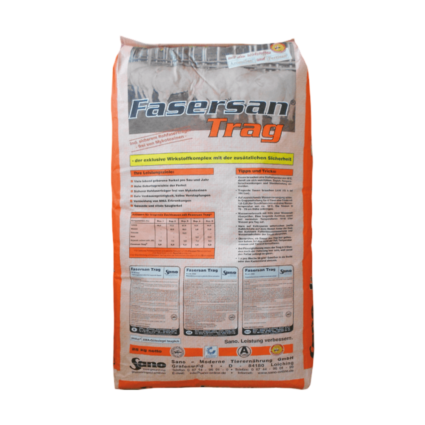 Sano Fasersan® Trag - Ásványi takarmány nyersrost koncentrátummal vemhes kocáknak