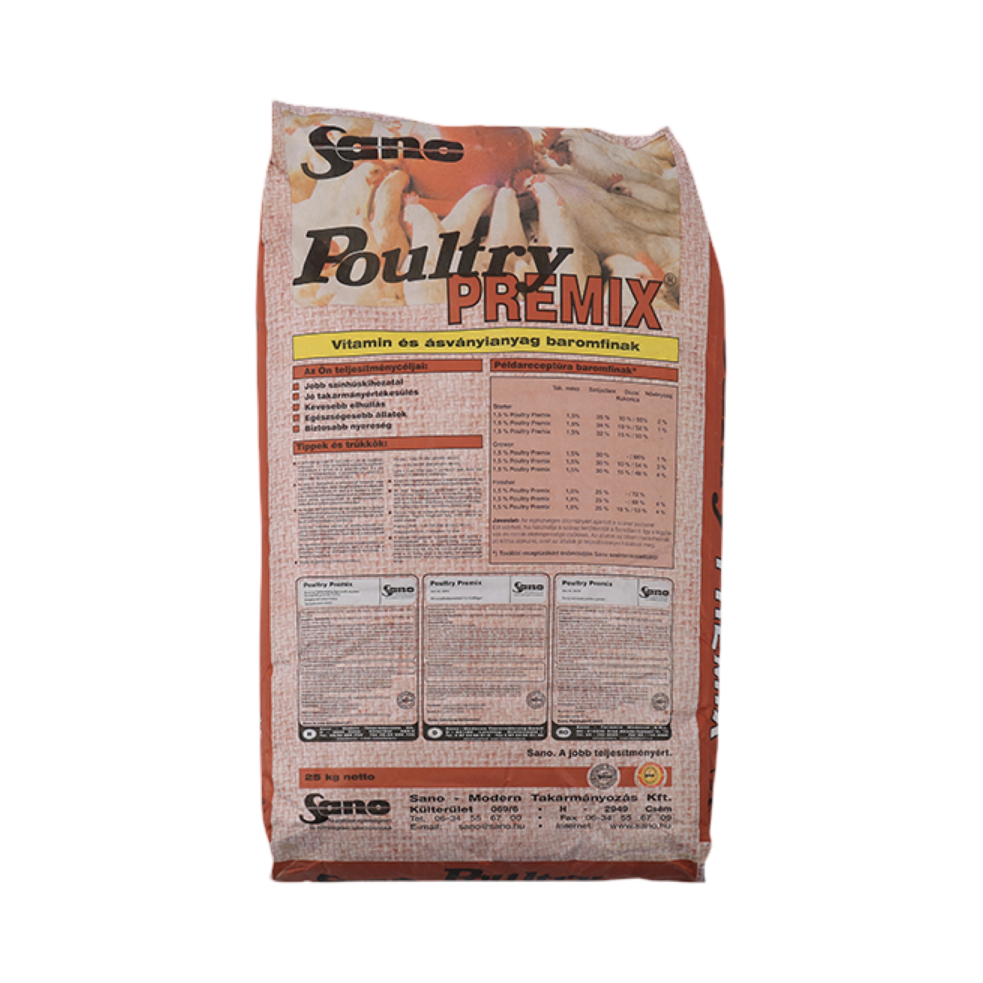 Sano Poultry Premix® 1,5% - Ásványi takarmány baromfik, kacsák és ludak részére utóhizlaláshoz