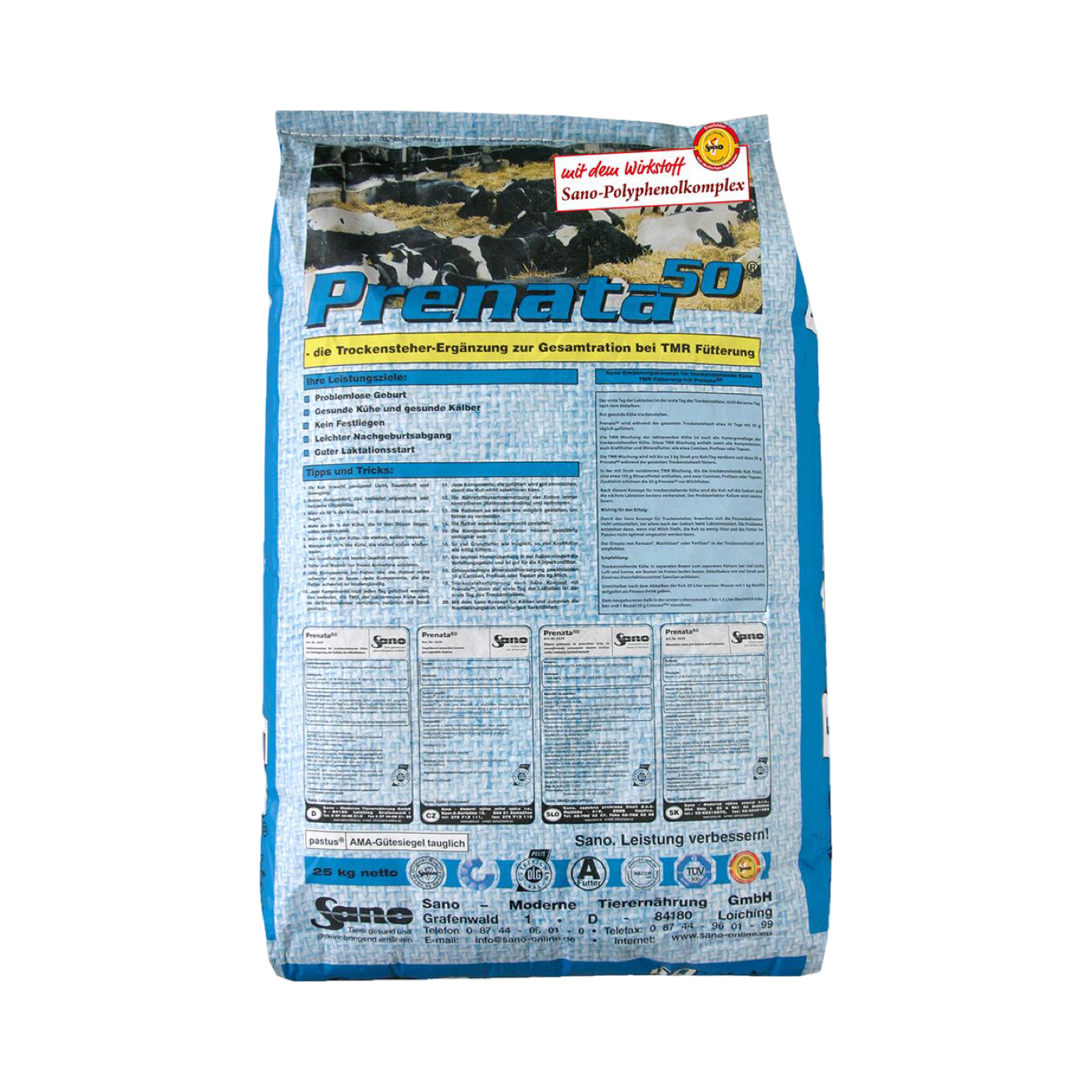 Sano Prenata50®- Kiegészítő takarmány szárazonálló teheneknek az ellési bénulás megelőzésére