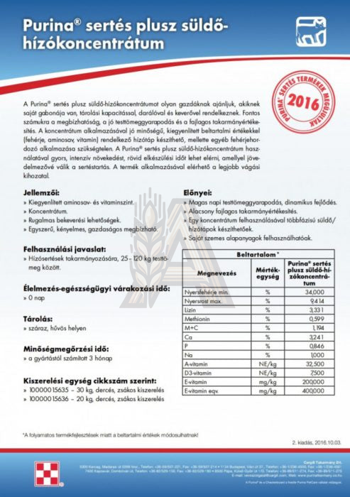 Purina Plusz Süldő-Hízó Koncentrátum 20%