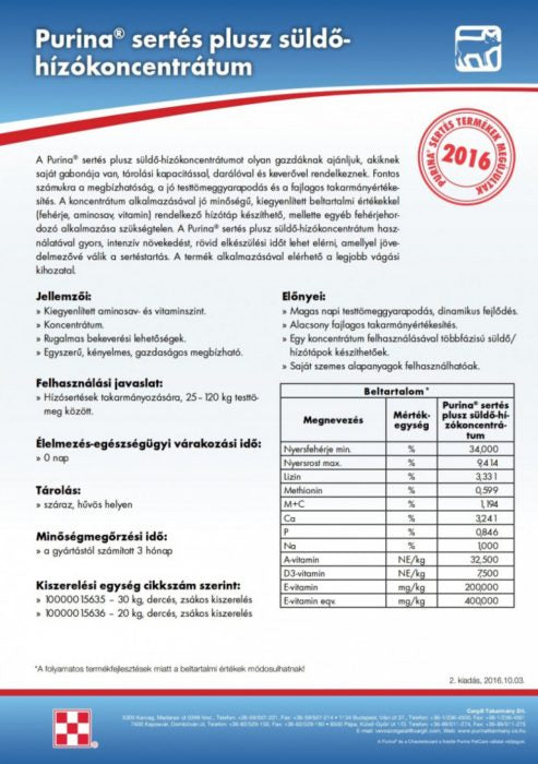 Purina Plusz Süldő-Hízó Koncentrátum 20%