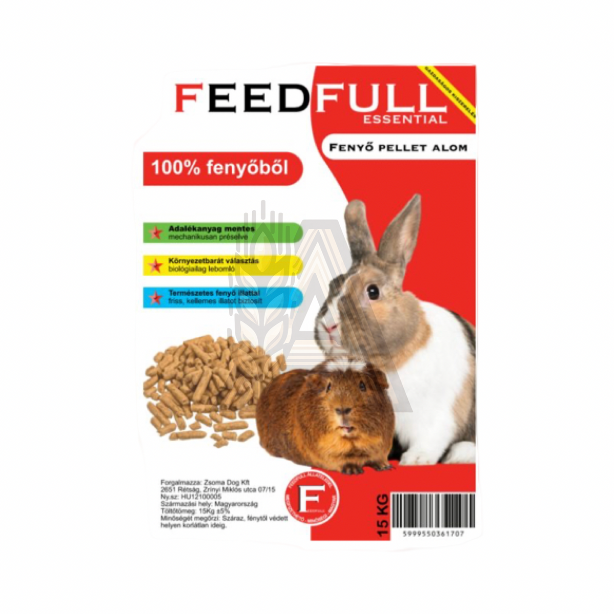 Fenyőfa pellet alom - kisemlős alom (15kg)
