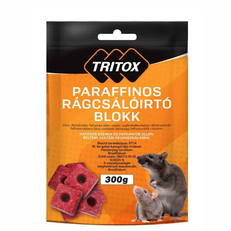 Paraffinos rágcsáló írtó blokk