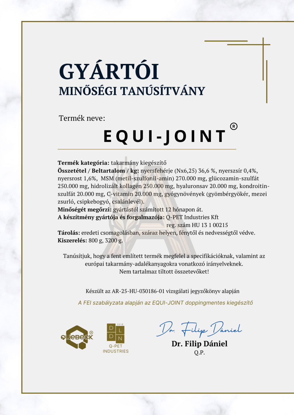 EQUI-JOINT® – Intenzív hatású ízületvédő lovaknak