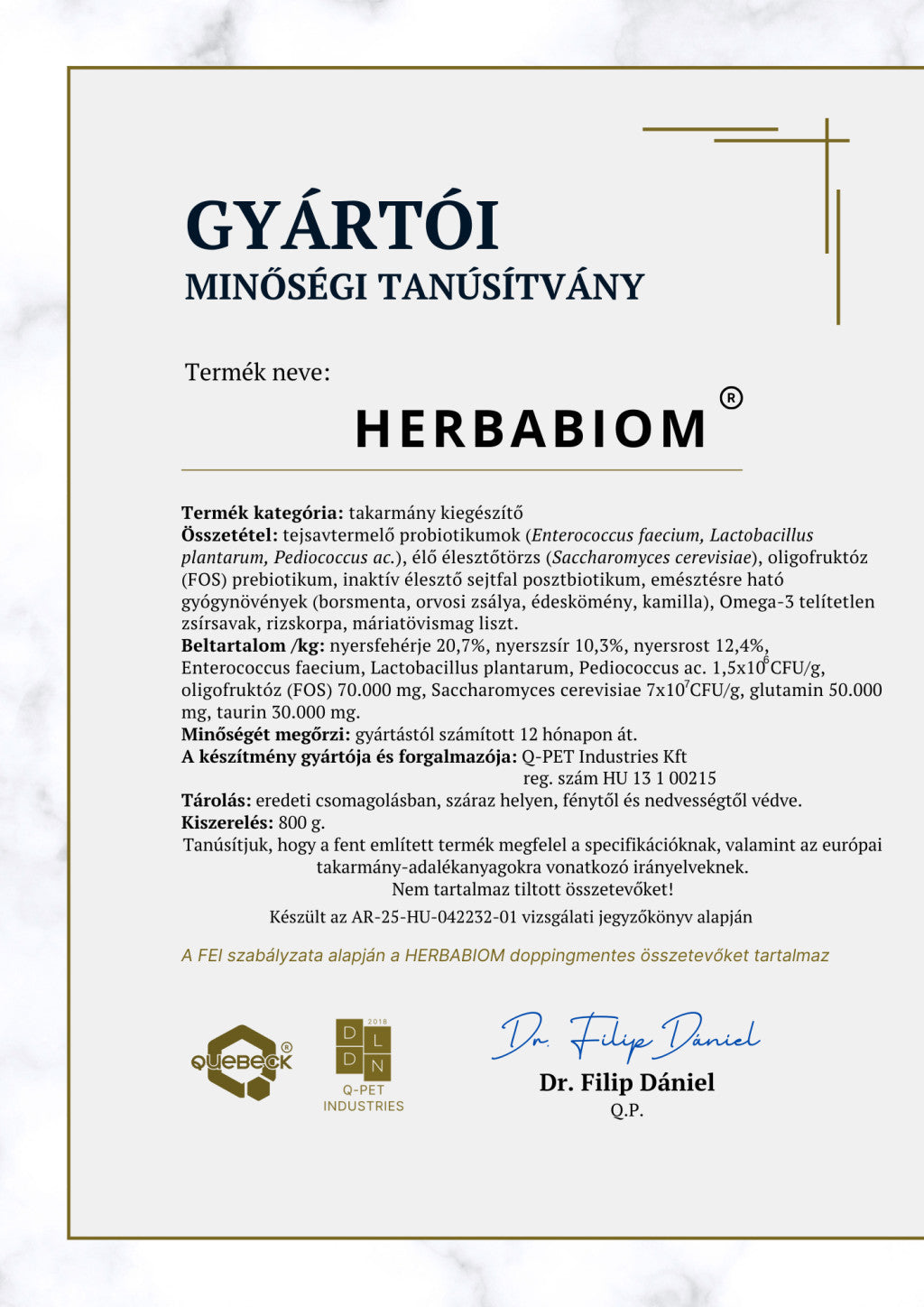 HERBABIOM – Probiotikumos emésztésjavító lovaknak