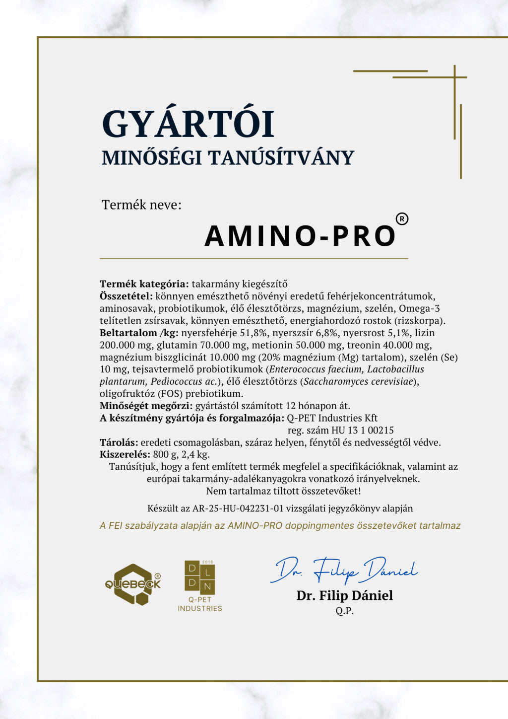 AMINO-PRO – Izomépítő és izomregeneráló lovaknak