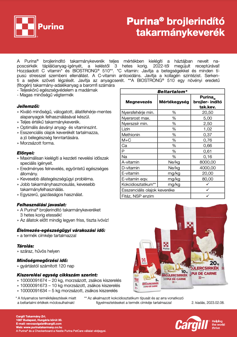 Purina Broiler Indító - csirketáp