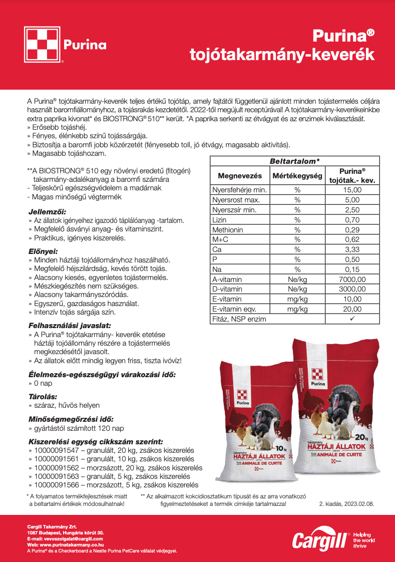 Purina Tojó takarmánykeverék