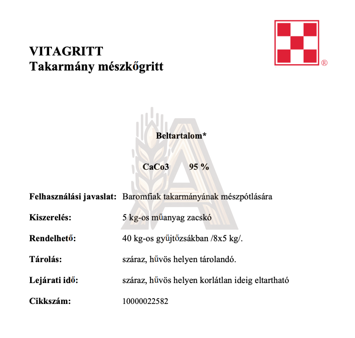 Purina Vitagritt - takarmány mészkőgritt