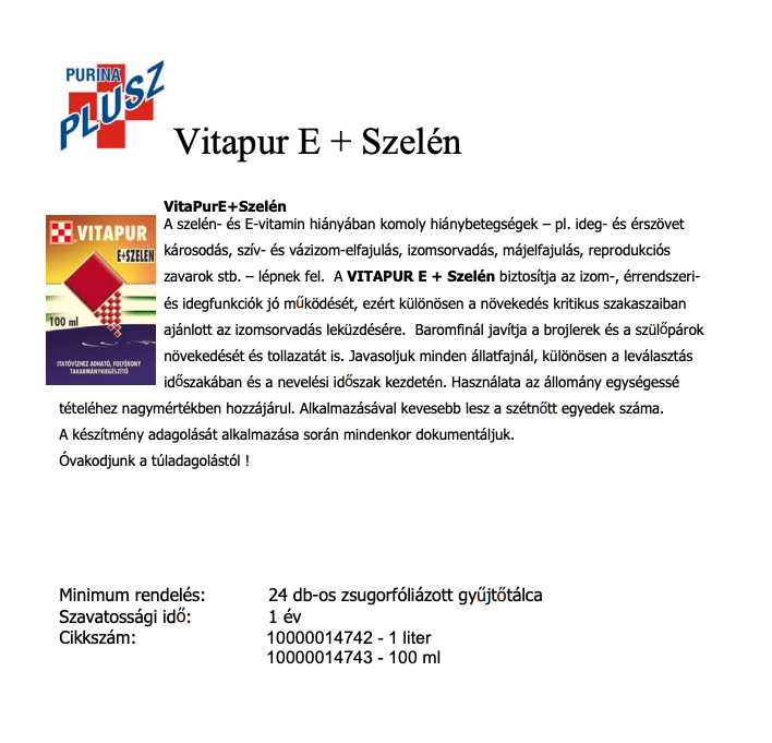 Purina Vitapur E + Szelén