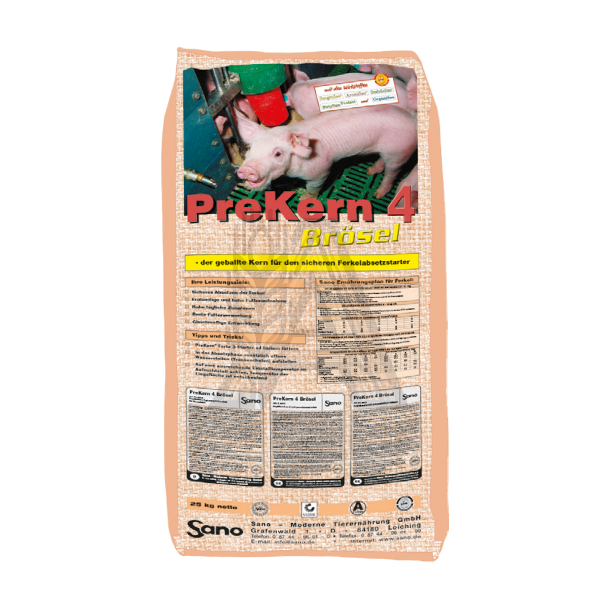 Sano PreKern® 4 Brösel- Morzsázott prémium kiegészítő takarmány választott malacoknak