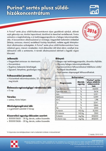 Purina Plusz Süldő-Hízó Koncentrátum 20%