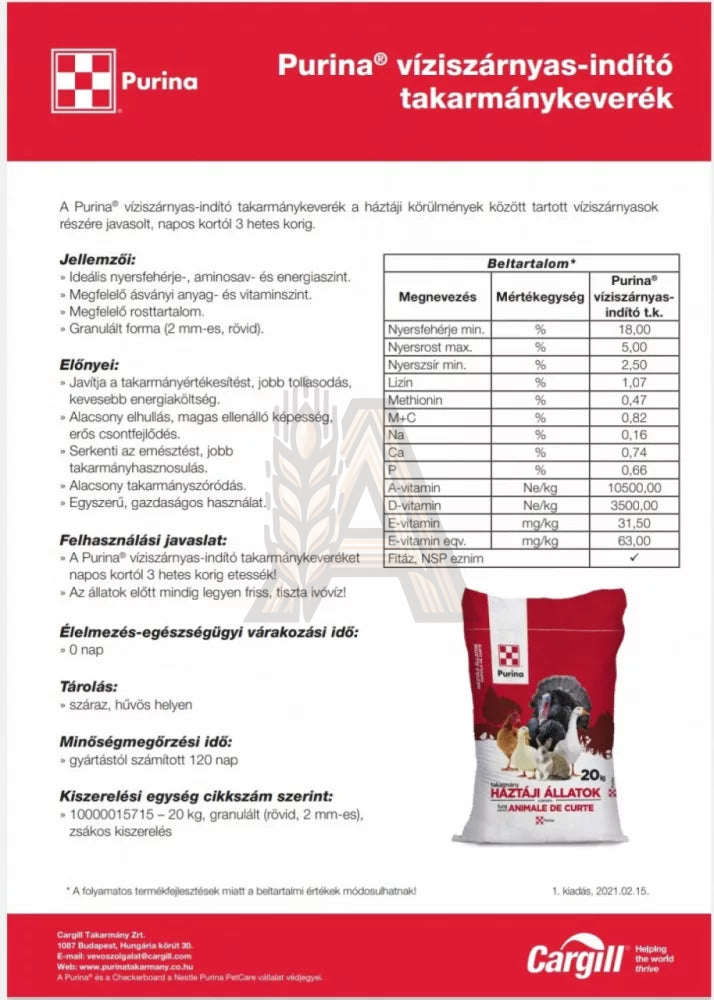 Purina Viziszárnyas indító