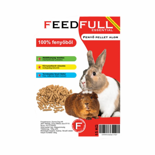 FEEDFULL Fenyőfa pellet alom - kisemlős alom (15kg)