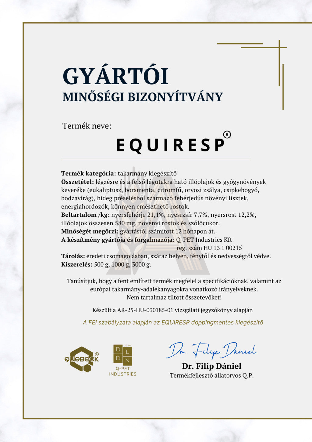 EQUIRESP® – Természetes gyógynövény alapú LÉGÚTTISZTÍTÓ lovaknak