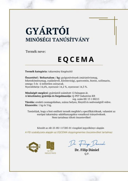 EQCEMA – Természetes támogatás kívül-belül érzékeny bőrű lovaknak