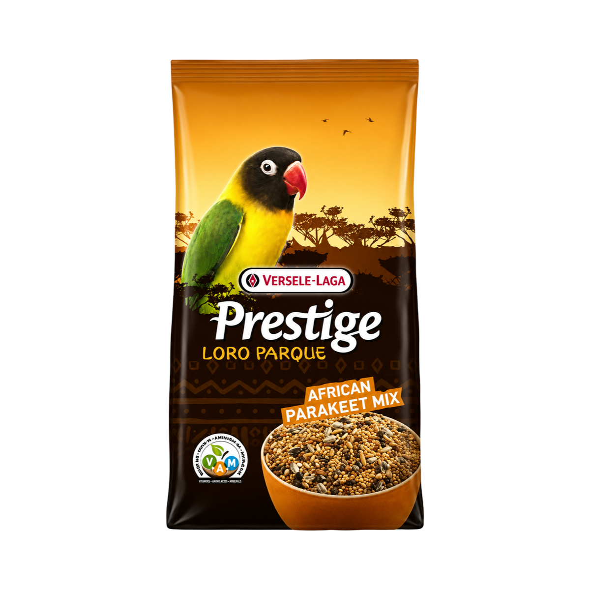 Versele-Laga Prestige Loro Parque African Parakeet Mix - Extrudált V.A.M. pelletekkel dúsított prémium magkeverék afrikai papagájfajoknak