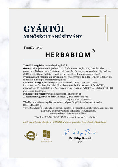 HERBABIOM – Probiotikumos emésztésjavító lovaknak