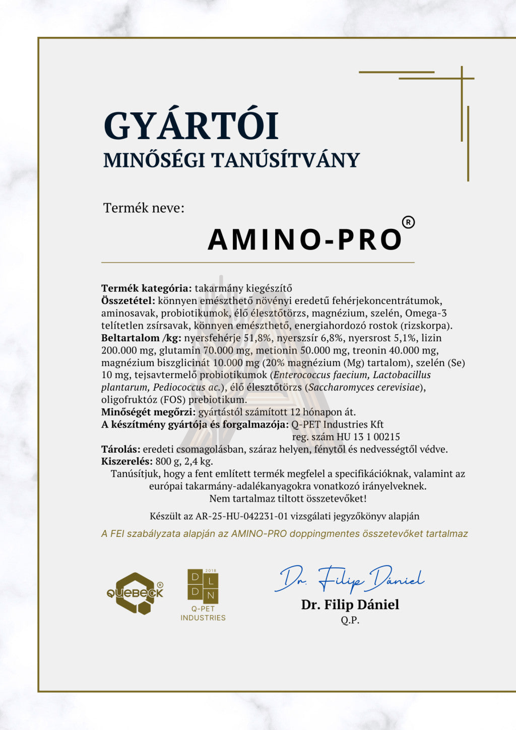 AMINO-PRO – Izomépítő és izomregeneráló lovaknak