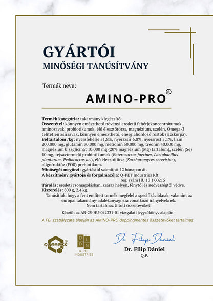AMINO-PRO – Izomépítő és izomregeneráló lovaknak