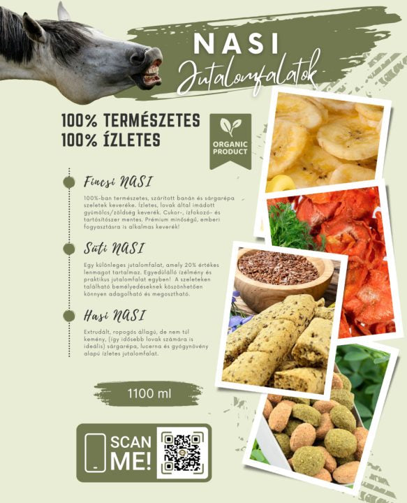 SÜTI NASI - 20% lenmag tartalmú jutalomfalat lovak részére. Amit a kutyák is szívesen fogyasztanak!