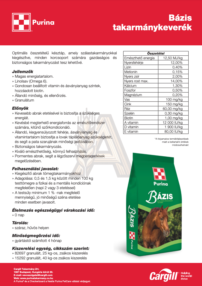 Purina Bázis Zabmentes lótáp